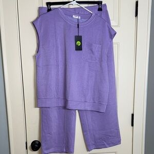 Pinspark Sleeveless Loungewear Set
